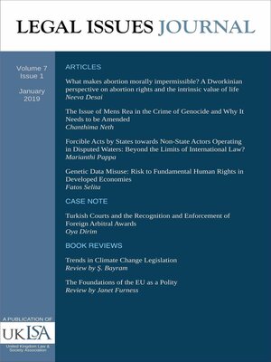 cover image of Legal Issues Journal 7(1)